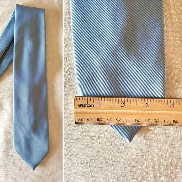 Blue Mens Necktie 3.5" Standard Width Tie - Picture 3 of 5